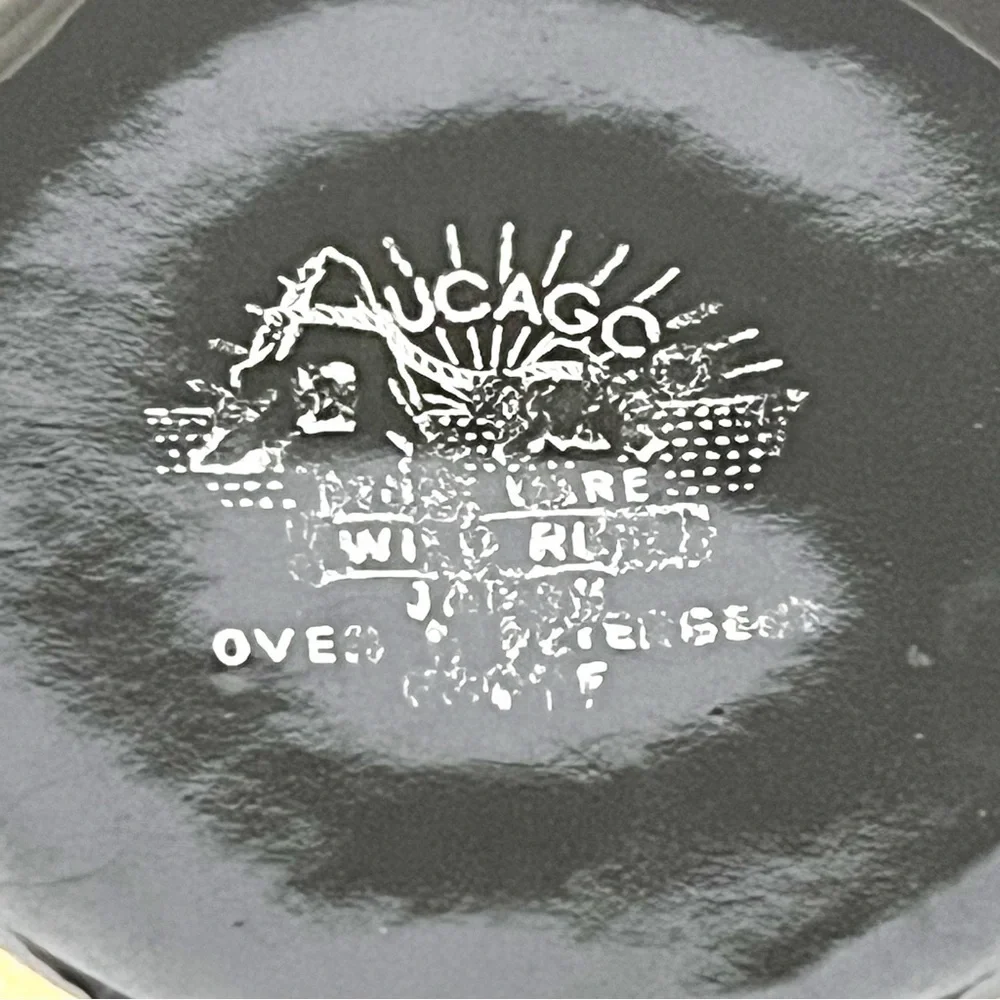 Ucagco Japan Wild Rice Stoneware Coup Cereal Bowl Oven Proof Black Lacquer 6 In